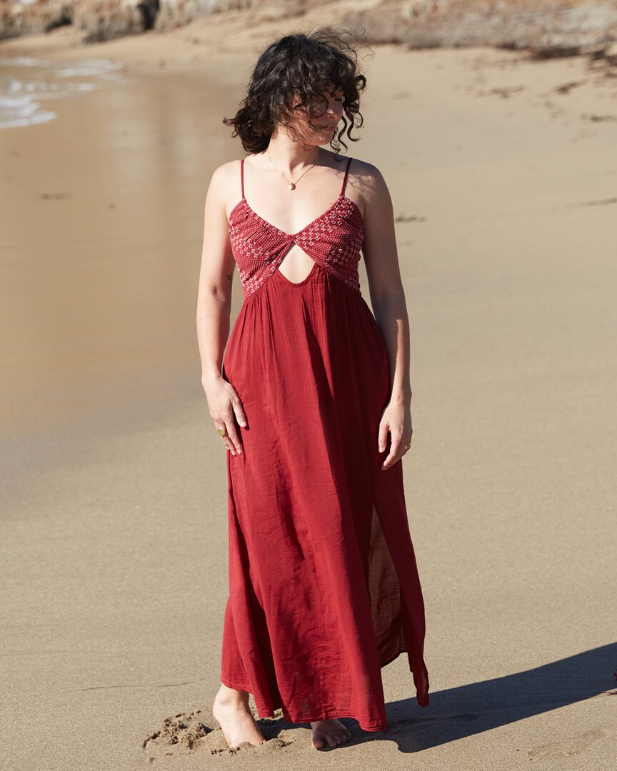 Line-Stitched Cotton Cutout Maxi Dress | MakerPlace by Michaels Line-Stitched Cotton Cutout Maxi Dress | MakerPlace by Michaels